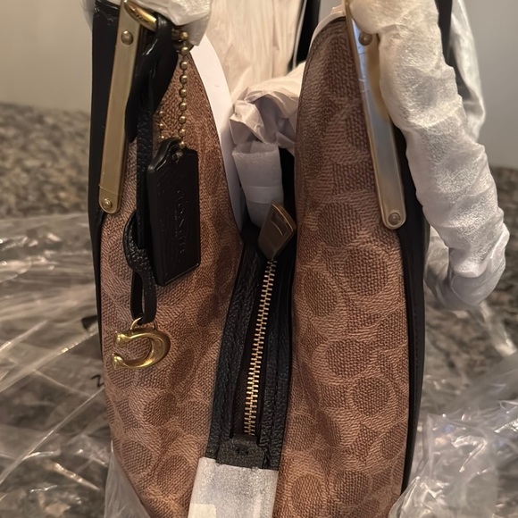 Coach Black leather and coated canvas Brown Women's Bag NWT - Picture 4 of 15